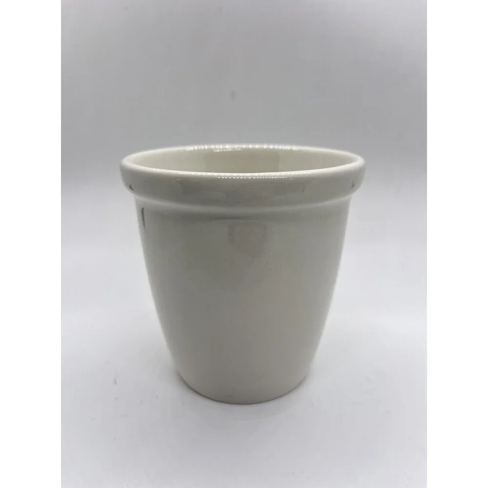 Crate & Barrel White Coffee Mug Tea Cup with Handle and Rim